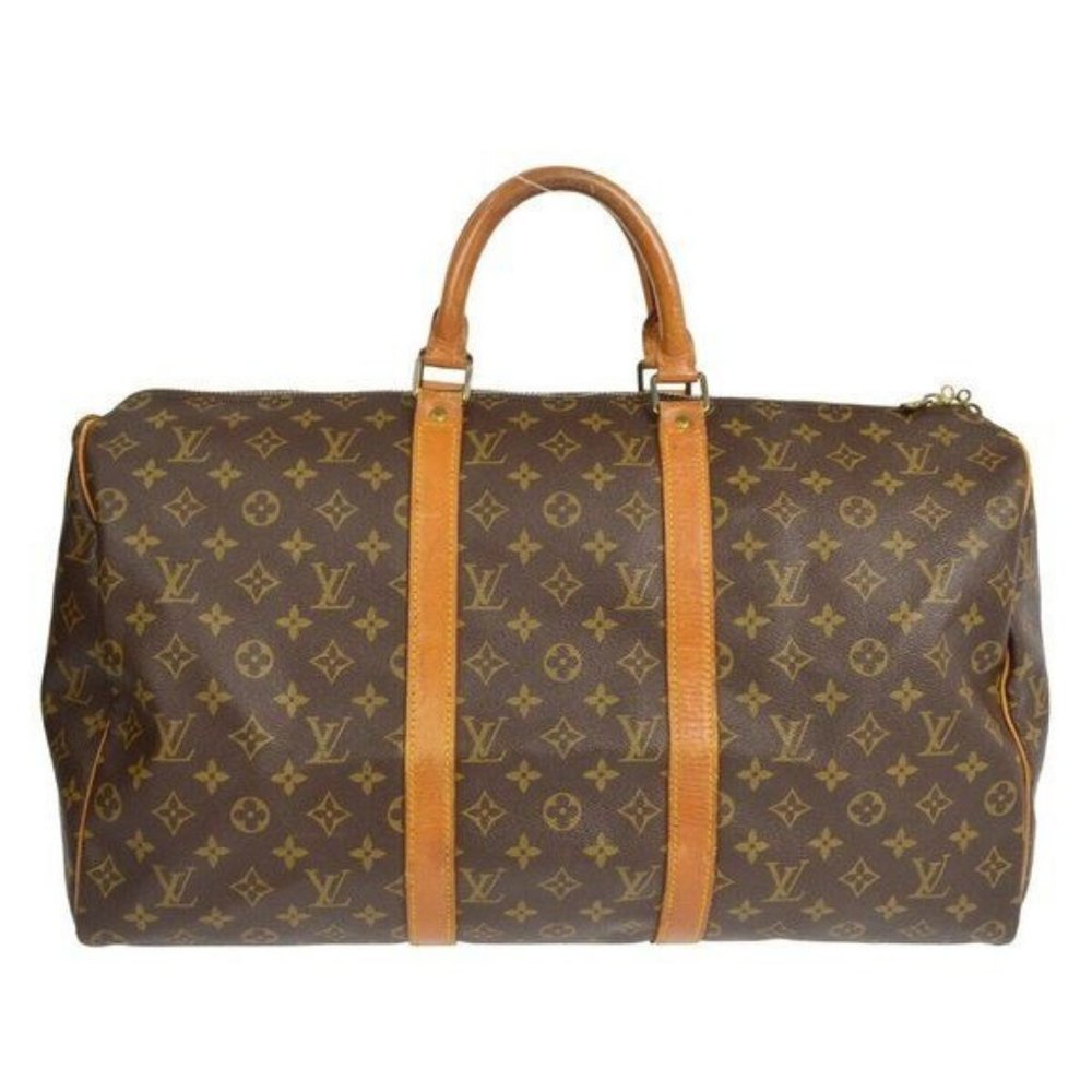 Authentic Louis Vuitton Travel Bag Keepall 50 Monogram Used LV Handbag Vintage